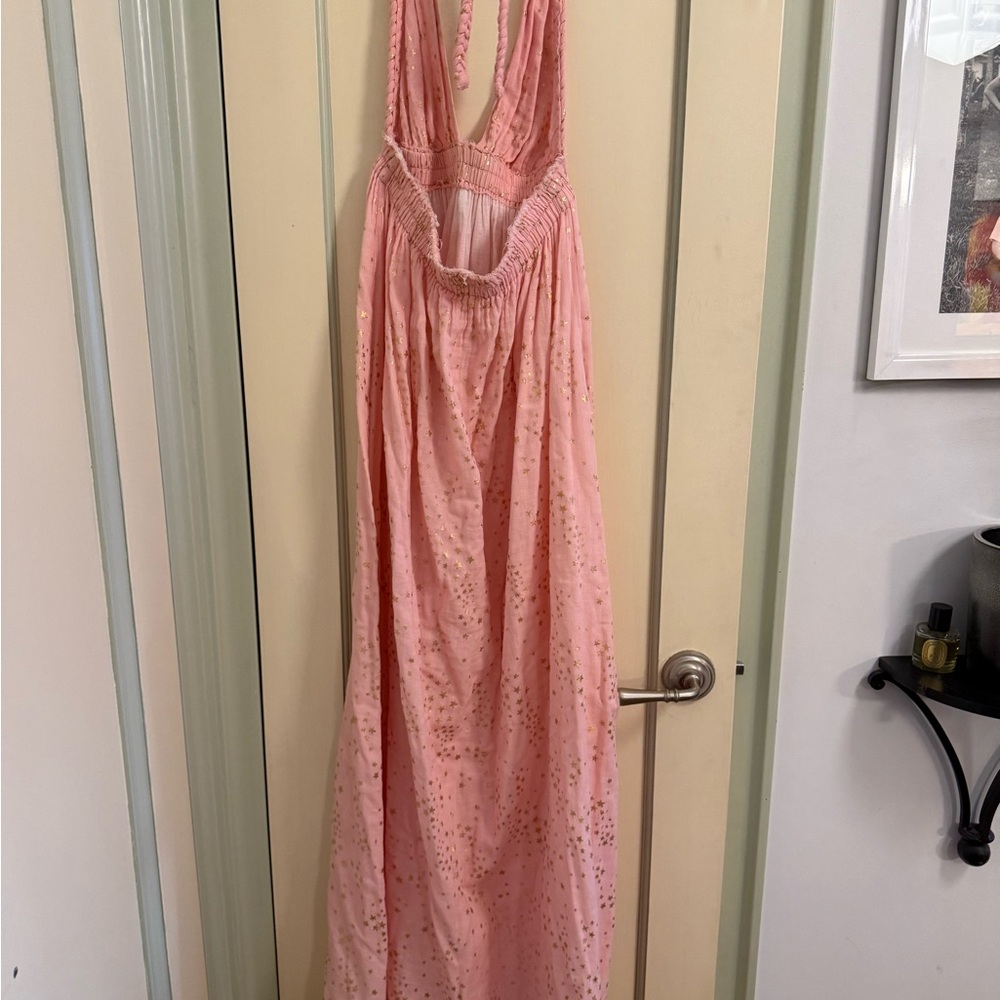 Love shack fancy: Pink Maxi Dress with Gold Accents - Picture 3 of 7